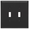 Oversized Matte Black Steel - 2 Toggle Wallplate - Wallplate Warehouse 463TTMB - B 070686021231 2 Toggle