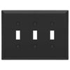 Oversized Matte Black Steel - 3 Toggle Wallplate - Wallplate Warehouse 463TTTMB - B 070686021248 3 Toggle