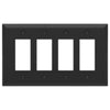 Oversized Matte Black Steel - 4 Rocker Wallplate - Wallplate Warehouse 463R4MB - B 070686021323 4 Rocker