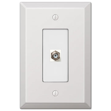 Oversized White Steel - 1 Cable Jack Wallplate - Wallplate Warehouse 463CXW 070686582336 Cable Jacks