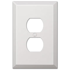 Oversized White Steel - 1 Duplex Wallplate