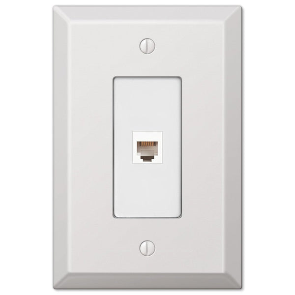 Oversized White Steel - 1 Phone Jack Wallplate - Wallplate Warehouse 463PHW 070686582343 Phone Jacks