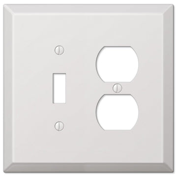 Oversized White Steel - 1 Toggle / 1 Duplex Wallplate - Wallplate Warehouse 463TDW 070686572436 1 Toggle / 1 Duplex