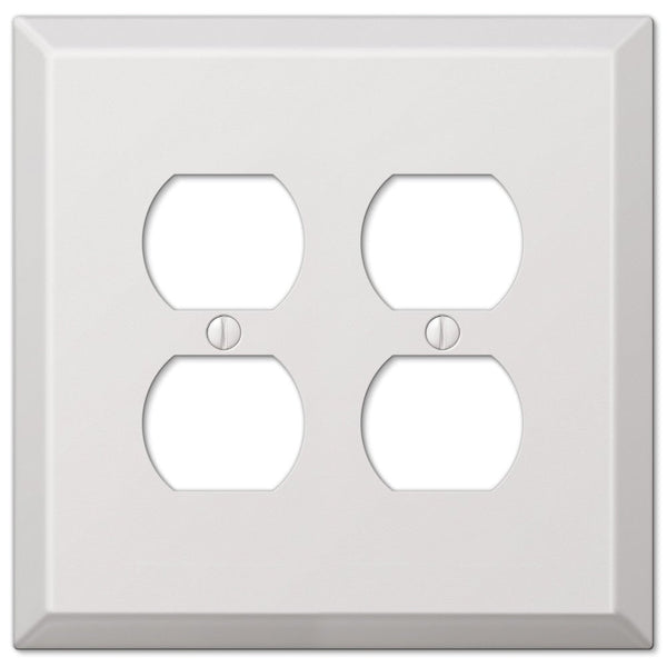 Oversized White Steel - 2 Duplex Wallplate - Wallplate Warehouse 463DDW 070686572450 2 Duplex