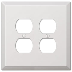 Oversized White Steel - 2 Duplex Wallplate