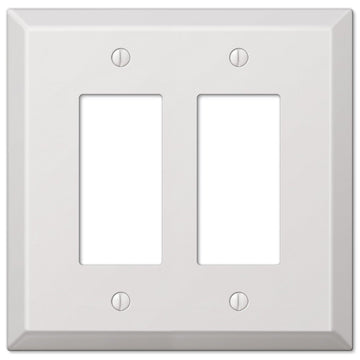 Oversized White Steel - 2 Rocker Wallplate - Wallplate Warehouse 463RRW 070686572467 2 Rocker