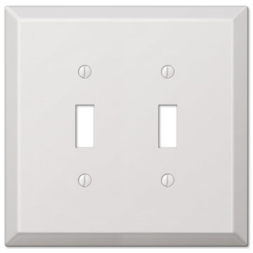 Oversized White Steel - 2 Toggle Wallplate - Wallplate Warehouse 463TTW 070686572429 2 Toggle