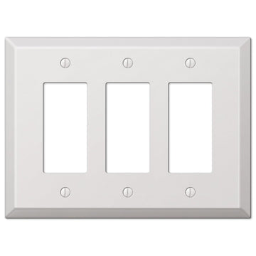 Oversized White Steel - 3 Rocker Wallplate - Wallplate Warehouse 463RRRW 070686572481 3 Rocker