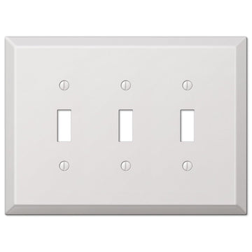 Oversized White Steel - 3 Toggle Wallplate - Wallplate Warehouse 463TTTW 070686572474 3 Toggle