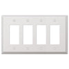 Oversized White Steel - 4 Rocker Wallplate - Wallplate Warehouse 463R4W - B 070686021385 4 Rocker