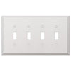 Oversized White Steel - 4 Toggle Wallplate - Wallplate Warehouse 463T4W - B 070686021378 4 Toggle