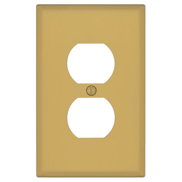 Oxford Brushed Gold - 1 Duplex Wallplate - Wallplate Warehouse 173D-BG 70686026304 1 Duplex