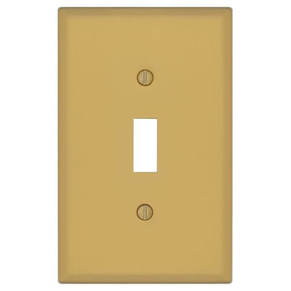 Oxford Brushed Gold - 1 Toggle Wallplate - Wallplate Warehouse 173T-BG 70686026267 1 Toggle