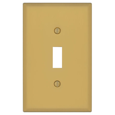 Oxford Brushed Gold - 1 Toggle Wallplate - Wallplate Warehouse 173T-BG 70686026267 1 Toggle