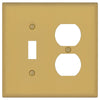Oxford Brushed Gold - 1 Toggle/1 Duplex Wallplate - Wallplate Warehouse 173TD-BG 70686026328 1 Toggle/1 Duplex