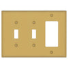 Oxford Brushed Gold - 1 Toggle/1 Rocker Wallplate - Wallplate Warehouse 173TTR-BG 70686026380 1 Toggle/1 Rocker