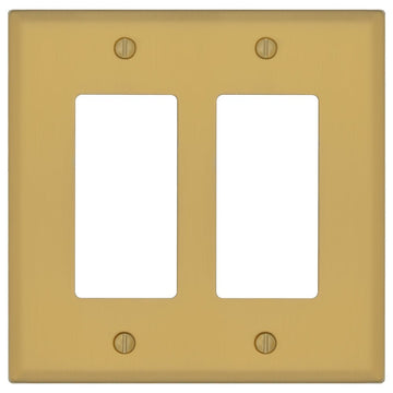 Oxford Brushed Gold - 2 Rocker Wallplate - Wallplate Warehouse 173RR-BG 70686026359 2 Rocker