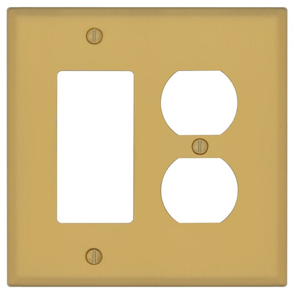 Oxford Brushed Gold - 2 Toggle/1 Rocker Wallplate - Wallplate Warehouse 173RD-BG 70686026397 2 Toggle/1 Rocker