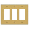 Oxford Brushed Gold - 3 Rocker Wallplate - Wallplate Warehouse 173RRR-BG 70686026366 3 Rocker