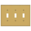 Oxford Brushed Gold - 3 Toggle Wallplate - Wallplate Warehouse 173TTT-BG 70686026281 3 Toggle