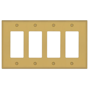 Oxford Brushed Gold - 4 Rocker Wallplate - Wallplate Warehouse 173R4-BG 70686026373 4 Rocker