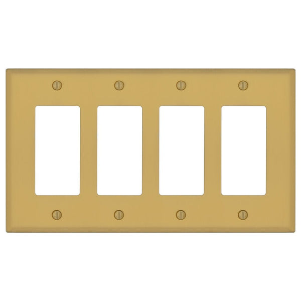Oxford Brushed Gold - 4 Rocker Wallplate - Wallplate Warehouse 173R4-BG 70686026373 4 Rocker