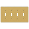 Oxford Brushed Gold - 4 Toggle Wallplate - Wallplate Warehouse 173T4-BG 70686026298 4 Toggle