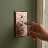 Hammered Aged Copper Steel - 1 Toggle / 1 Duplex Wallplate