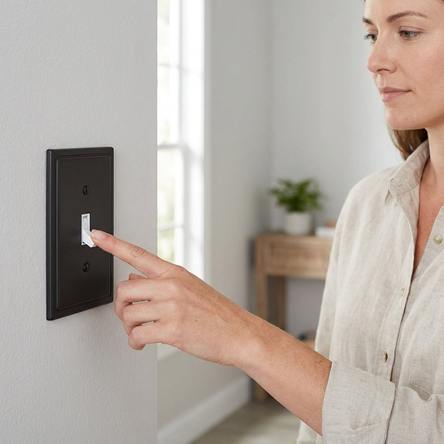Moderne Matte Black Steel - 1 Toggle Wallplate