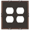 Ribbon & Reed Aged Bronze Cast - 2 Duplex Wallplate - Wallplate Warehouse 44DDVB 070686567852 2 Duplex