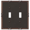 Ribbon & Reed Aged Bronze Cast - 2 Toggle Wallplate - Wallplate Warehouse 44TTVB 070686567821 2 Toggle