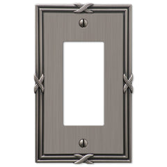 Ribbon & Reed Antique Nickel Cast - 1 Rocker Wallplate