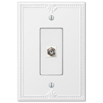 Richmond White Oversized Plastic - 1 Cable Jack Wallplate - Wallplate Warehouse 38CXW 070686580752 Cable Jacks