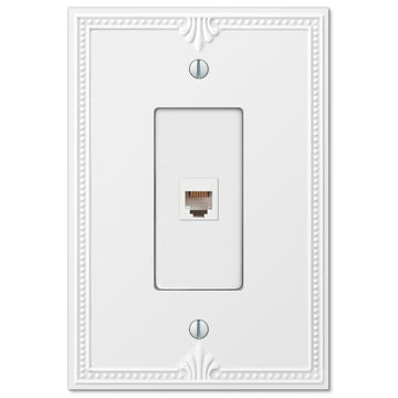 Richmond White Oversized Plastic - 1 Phone Jack Wallplate - Wallplate Warehouse 38PHW 070686580769 Phone Jacks