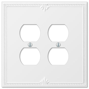 Richmond White Oversized Plastic - 2 Duplex Wallplate - Wallplate Warehouse 38DDW 070686575826 2 Duplex