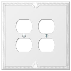 Richmond White Oversized Plastic - 2 Duplex Wallplate