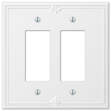 Richmond White Oversized Plastic - 2 Rocker Wallplate - Wallplate Warehouse 38RRW 070686575857 2 Rocker