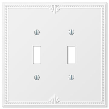 Richmond White Oversized Plastic - 2 Toggle Wallplate - Wallplate Warehouse 38TTW 070686575796 2 Toggle