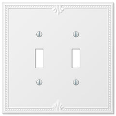 Richmond White Oversized Plastic - 2 Toggle Wallplate