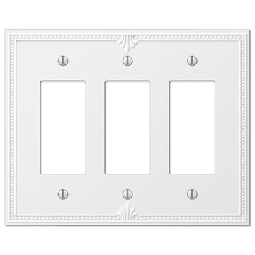 Richmond White Oversized Plastic - 3 Rocker Wallplate - Wallplate Warehouse 38RRRW 070686575864 3 Rocker
