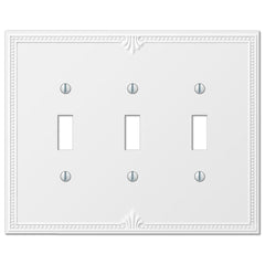Richmond White Oversized Plastic - 3 Toggle Wallplate