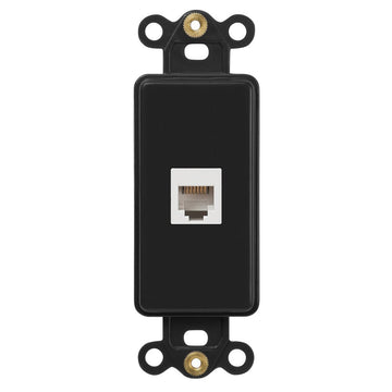 Rocker Insert Black - 1 Phone Jack - Wallplate Warehouse PHBK 070686016626 Cable Jacks