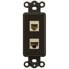 Rocker Insert Brown - 1 Phone Jack / 1 Data Jack