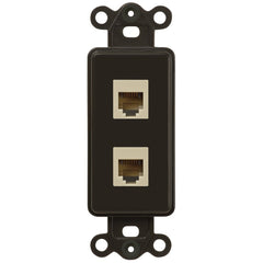 Rocker Insert Brown - 2 Phone Jack