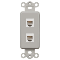 Rocker Insert Gray - 2 Phone Jack