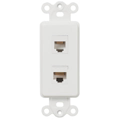 Rocker Insert White - 1 Phone Jack / 1 Data Jack