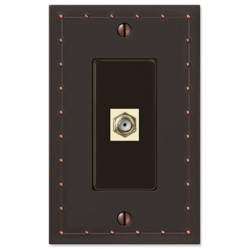 Rosa Aged Bronze Cast - 1 Cable Jack Wallplate - Wallplate Warehouse 50CXDB 070686581018 Cable Jacks