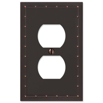 Rosa Aged Bronze Cast - 1 Duplex Wallplate - Wallplate Warehouse 50DDB 070686578834 1 Duplex