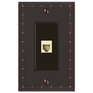 Rosa Aged Bronze Cast - 1 Phone Jack Wallplate - Wallplate Warehouse 50PHDB 070686581032 Phone Jacks
