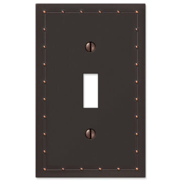 Rosa Aged Bronze Cast - 1 Toggle Wallplate - Wallplate Warehouse 50TDB 070686578827 1 Toggle